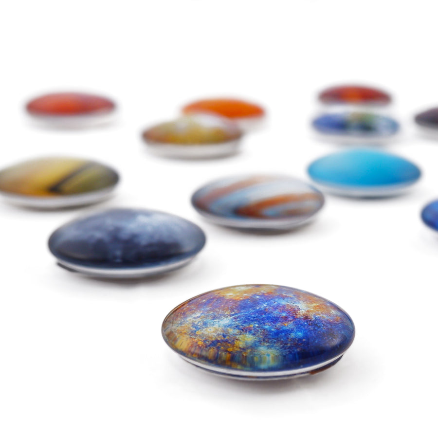 Planet Glass Refrigerator Magnets - Heavy Duty (Each Holds 8 Pages) - Great for Classroom, Office, Kitchen - Authentic Planet Images - Pack of 12