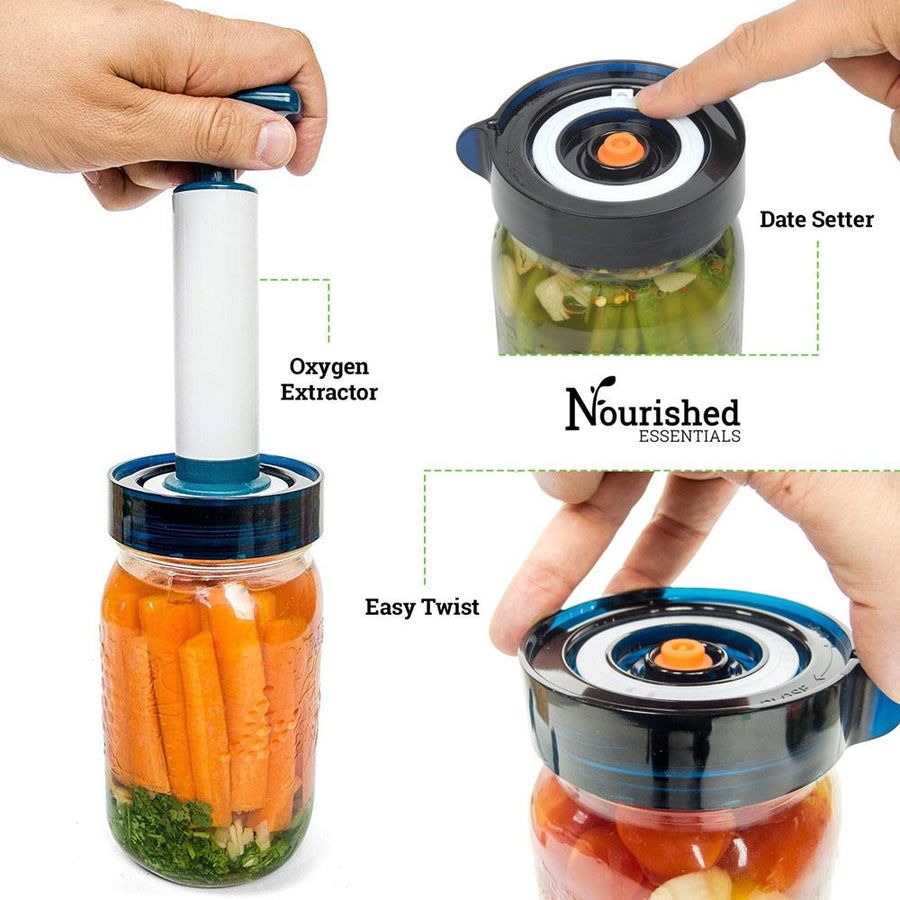 Wide Mouth Lid Kit: Simplified Fermenting In Jars, Set of 4