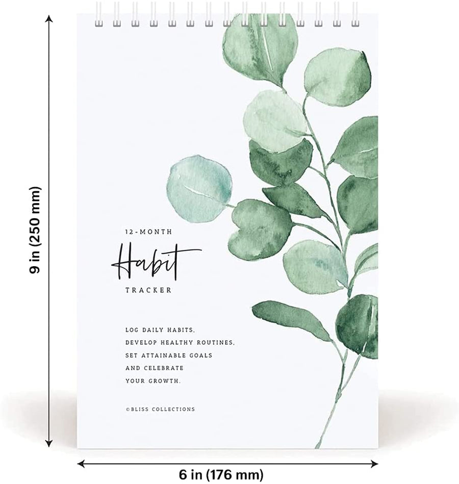 Bliss Collections Habit Tracker Calendar Notepad, Spiral Bound