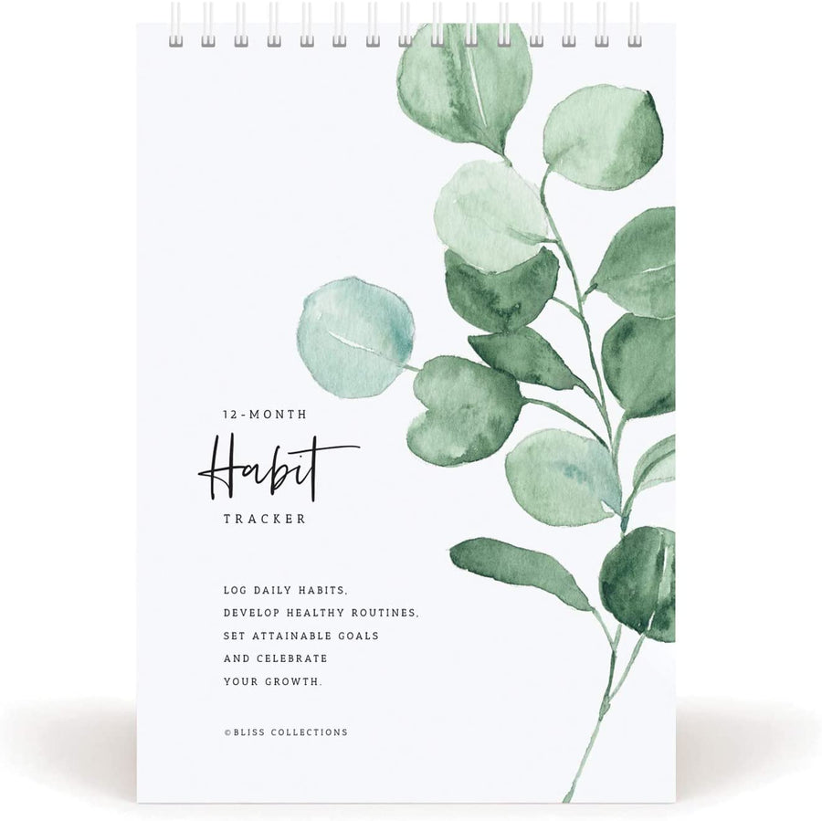 Bliss Collections Habit Tracker Calendar Notepad, Spiral Bound