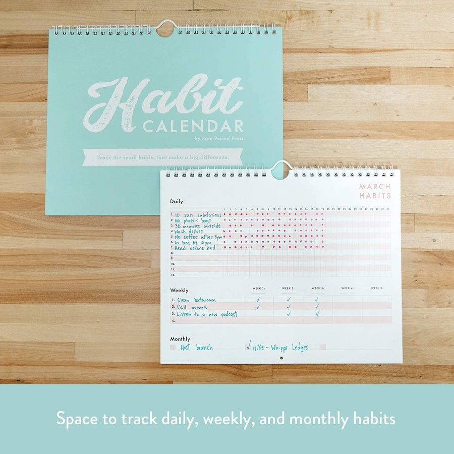 Free Period Press Habit Tracker Calendar & To Do List Planner