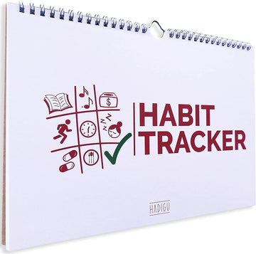 Habit Tracker Calendar (Undated 12 Month) with Spiral Bound and Hanger, A4 size (8.3