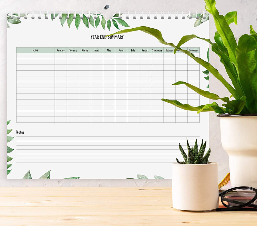 Simplified Greenery Habit Tracker Calendar