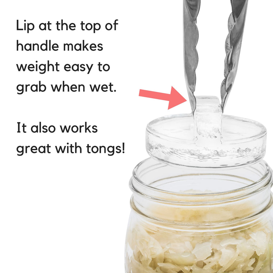 5-Pack - Easy to Grasp - Grab Them with Tongs - Glass Fermentation Weights with Handles for Wide Mouth Mason Jars