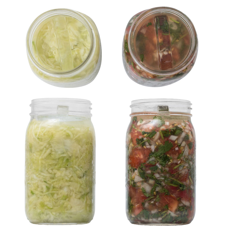 5-Pack - Easy to Grasp - Grab Them with Tongs - Glass Fermentation Weights with Handles for Wide Mouth Mason Jars