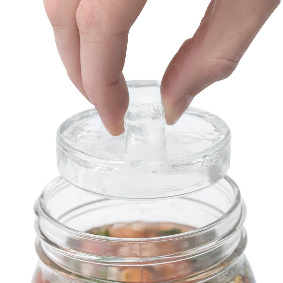 5-Pack - Easy to Grasp - Grab Them with Tongs - Glass Fermentation Weights with Handles for Wide Mouth Mason Jars